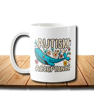 Autism Acceptance Whale Coffee Mug