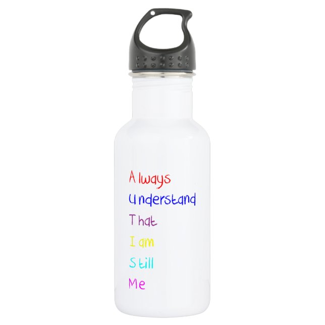 Autism Acrostic Poem Crayon 532 Ml Water Bottle (Front)