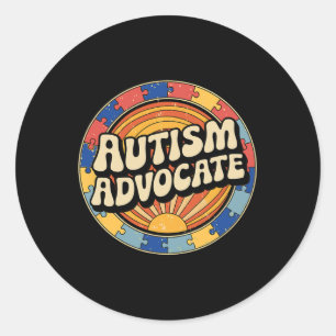 Autism Advocates Graphic Puzzle Design Support Awa Classic Round Sticker