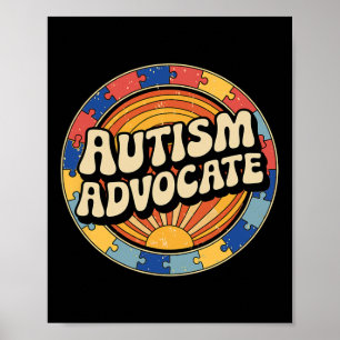 Autism Advocates Graphic Puzzle Design Support Awa Poster