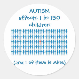 Autism Affects 1 In Every 150 Children Classic Round Sticker
