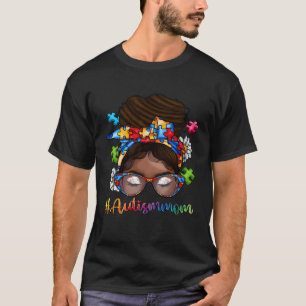 Autism Afro Mum Curly Hair American African Autism T-Shirt