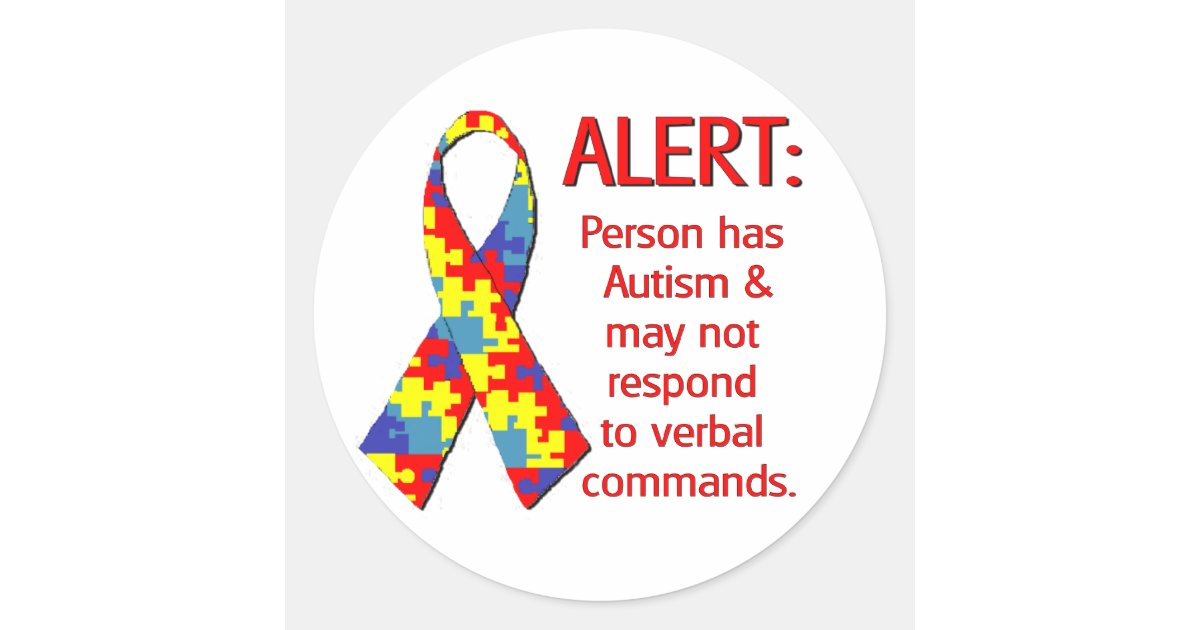 Autism Alert 1 Classic Round Sticker Zazzle
