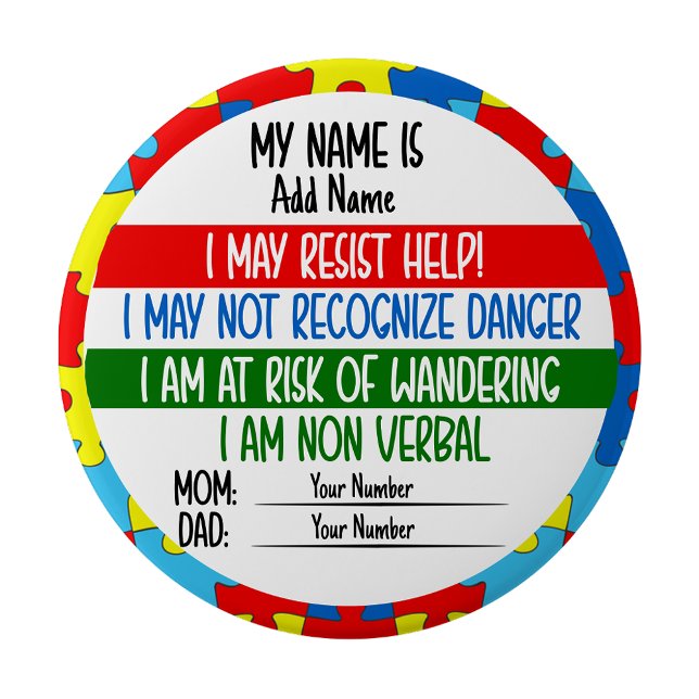 Autism Alert Non Verbal Autistic Pin Badge (Autism Alert Non Verbal Autistic Pin Badge)