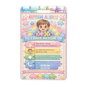 Autism Alert Nonverbal Autistic Contact Badge ID Badge