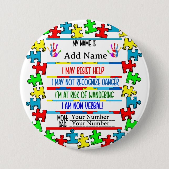 Autism Alert Nonverbal Pin (Front)