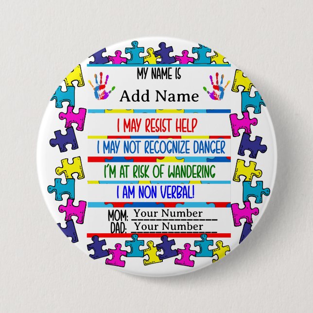 Autism Alert Nonverbal Pin (Front)