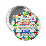 Autism Alert | Nonverbal Pin Badge<br><div class="desc">This Autism Alert Nonverbal Pin Button Badge helps communicate an important message when words are difficult.
Designed to increase awareness and support safety,  it clearly signals that the wearer is autistic and nonverbal,  helping others respond with understanding,  patience,  and care.</div>