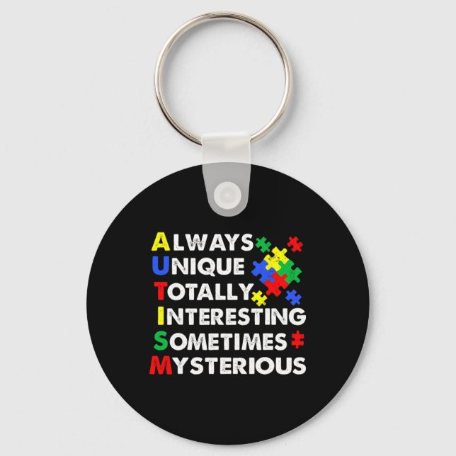 Autism Always Unique  Key Ring (Front)