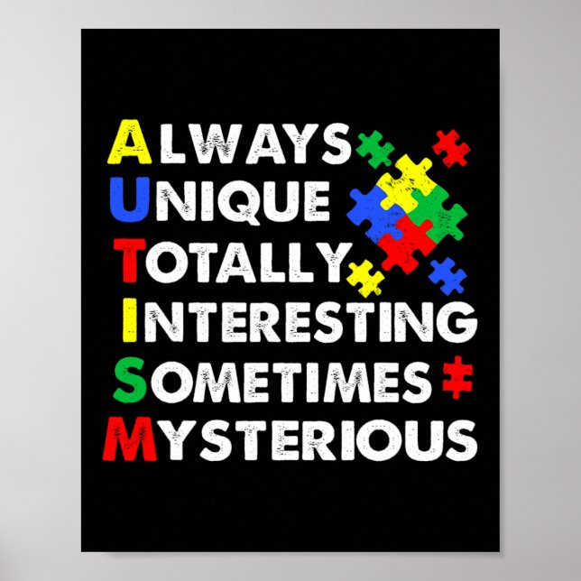 Autism Always Unique  Poster (Front)