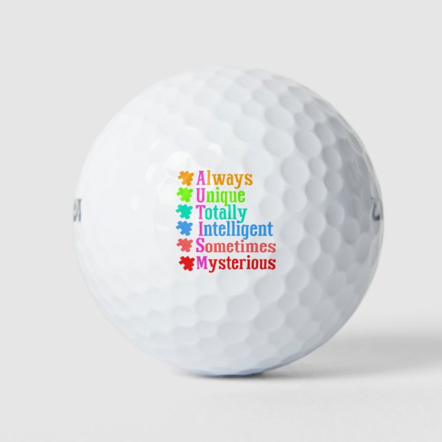 AUTISM Always Unique totally intelligent Golf Balls (Front)