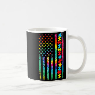 Autism American Flag Tie Dye Autism Awareness Boys Coffee Mug
