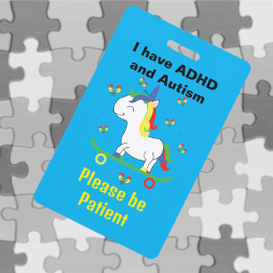 Autism and ADHD Lanyard Neurodivergent ID ID Badge