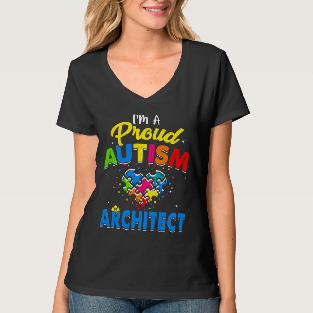 Autism Architect Autism Awareness Accept Support L T-Shirt (Front)
