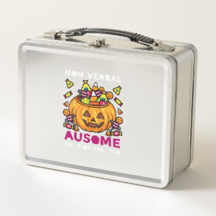 Autism ASD Awareness Halloween Non Verbal Trick Or Metal Lunch Box