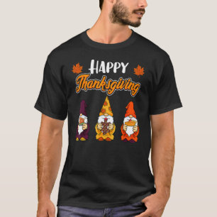 Autism Asd Awareness Puzzle Gnome Autumn Thanksgiv T-Shirt