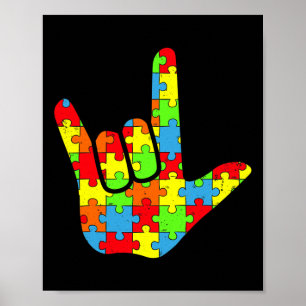 Autism ASL Love Sign Language Autism Awareness Puz