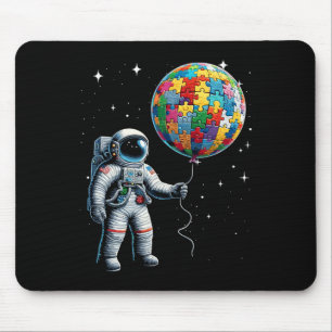 Autism Astronaut Holding Planet Bylloons Autism Aw Mouse Mat