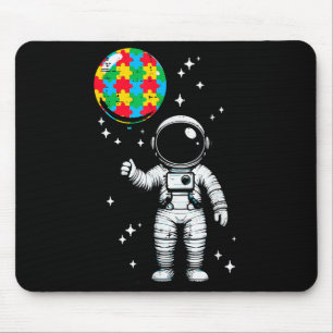 Autism astronaut puzzle balloon cute asd awareness mouse mat