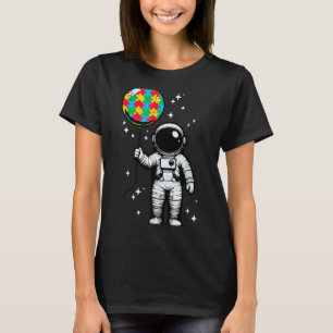 Autism astronaut puzzle balloon cute asd awareness T-Shirt