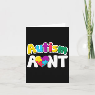 Autism Aunt Awareness Puzzle Pieces Colours Gift Card