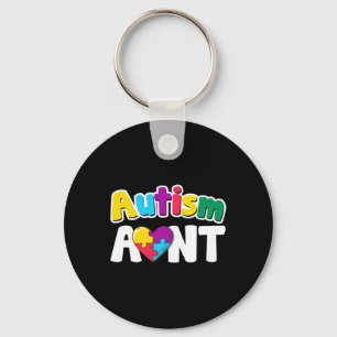 Autism Aunt Awareness Puzzle Pieces Colours Gift Key Ring