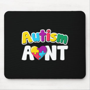 Autism Aunt Awareness Puzzle Pieces Colours Gift Mouse Mat