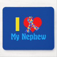 Autism Aunt I Love My Nephew Blue Heart