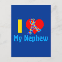 Autism Aunt I Love My Nephew Blue Heart