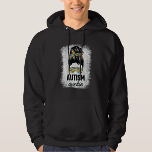 Autism Auntie Messy Bun Autism Awareness Aunt Neph Hoodie