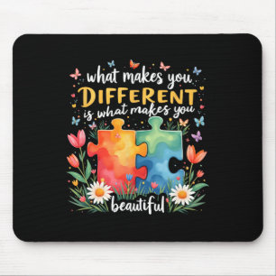 Autism Autism Awareness Different Is Beautiful Mouse Mat