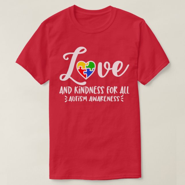 Autism autism awareness kindness love rainbow puzz T-Shirt (Design Front)
