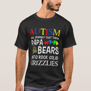 Autism-Autism Dad Papa Bear Autism Awareness Puzzl T-Shirt
