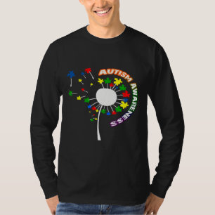 Autism Autism Dandelion Flower Puzzle Piece Autism T-Shirt