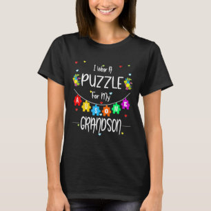 Autism-Autism Grandma Awareness Support Grandson T-Shirt