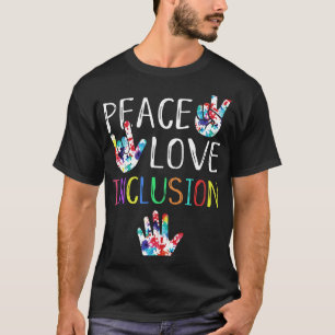 Autism-Autism-Peace Love Inclusion Sped Squad Spec T-Shirt