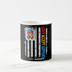 Autism Autistic Love Accept Support Autism Awarene Coffee Mug