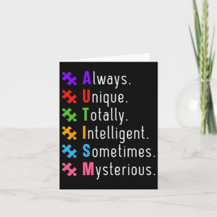 Autism Autistic Puzzle Card