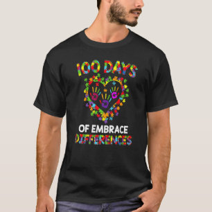 Autism Awareness 100 Days Of School Teacher Kids B T-Shirt