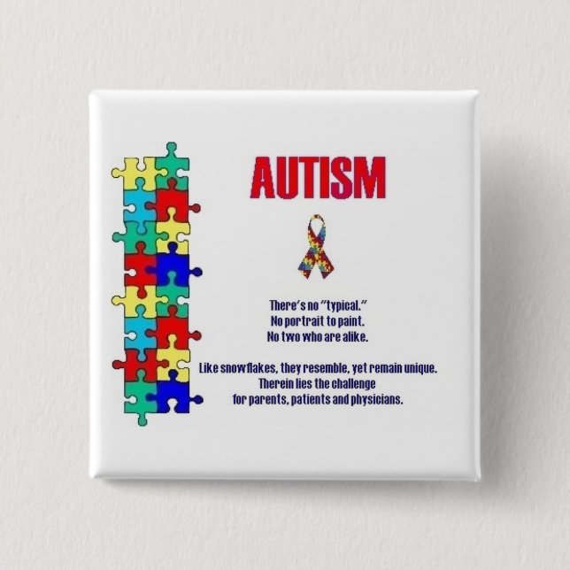 Autism Awareness 15 Cm Square Badge (Front)