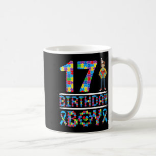 Autism Awareness 17th Birthday Boy Puzzle Piece 17 Coffee Mug
