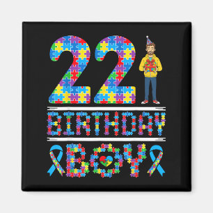 Autism Awareness 22nd Birthday Boy Puzzle Piece 22 Magnet