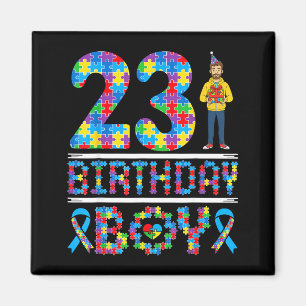 Autism Awareness 23rd Birthday Boy Puzzle Piece 23 Magnet