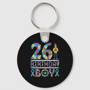 Autism Awareness 26th Birthday Boy Puzzle Piece 26 Key Ring