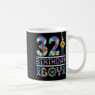 Autism Awareness 32nd Birthday Boy Puzzle Piece 32 Coffee Mug