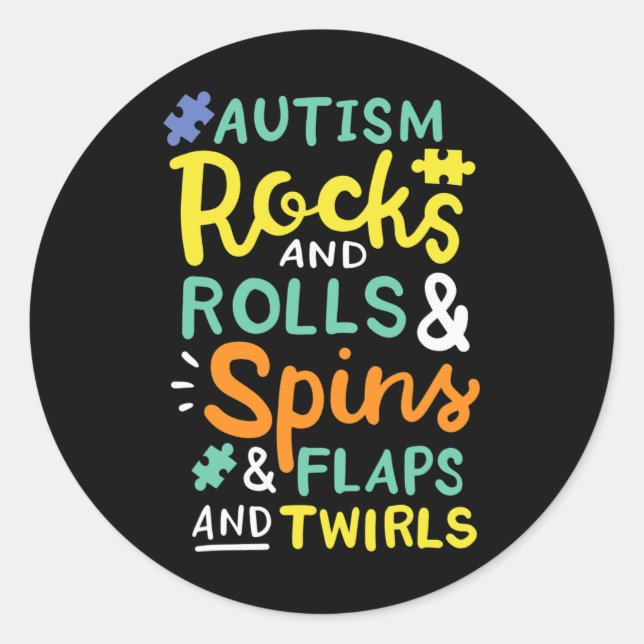 Autism Awareness 3  Classic Round Sticker (Front)