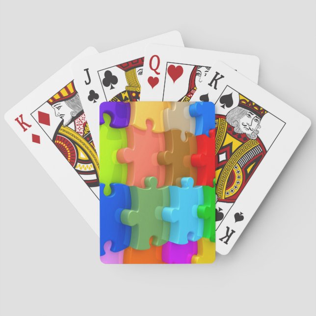 Autism Awareness 3D Puzzle Speaks Playing Cards (Back)