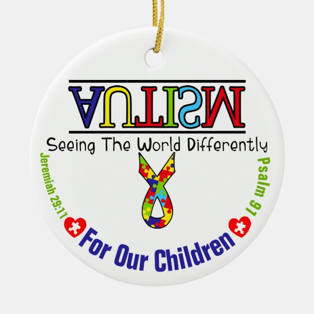 Autism Awareness 4 Our Children  Circle Ornament (Front)