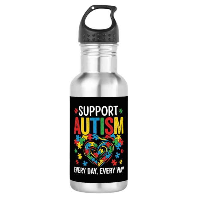 Autism awareness 532 ml water bottle (Front)