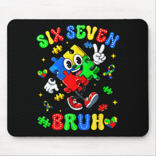 Autism awareness 67 six seven bruh puzzle boy girl mouse mat